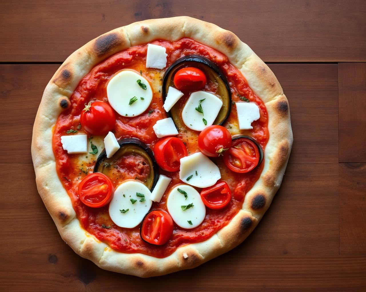 Pizza con pomodorini e grana